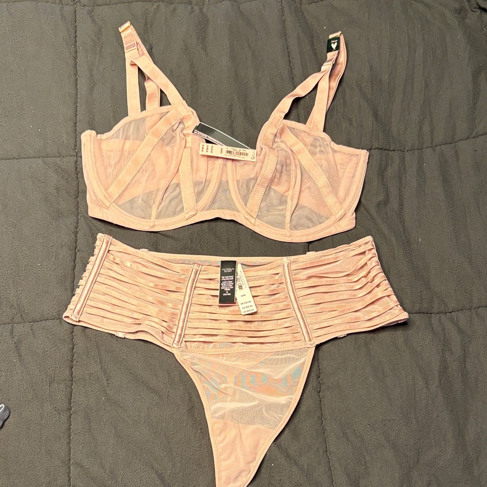 Victoria's Secret Blush Sheer Bra Set